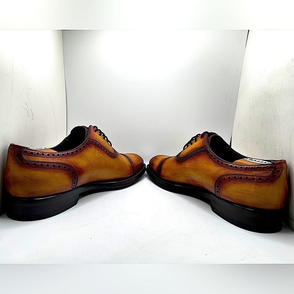 STUNNING Zampiere Burnished Calf-Skin Leather Cap-Toe Oxfords 🤩🤩🤩 MINT COND. - Picture 7 of 16